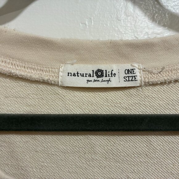 Natural Life Oversized Short-Sleeve Sweatshirt, One Size, Quilted-Style Print - Picture 7 of 7